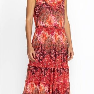 Johnny Was JOSEPHINA MESH MIDI DRESS Pre-loved SZ XL MSRP$318